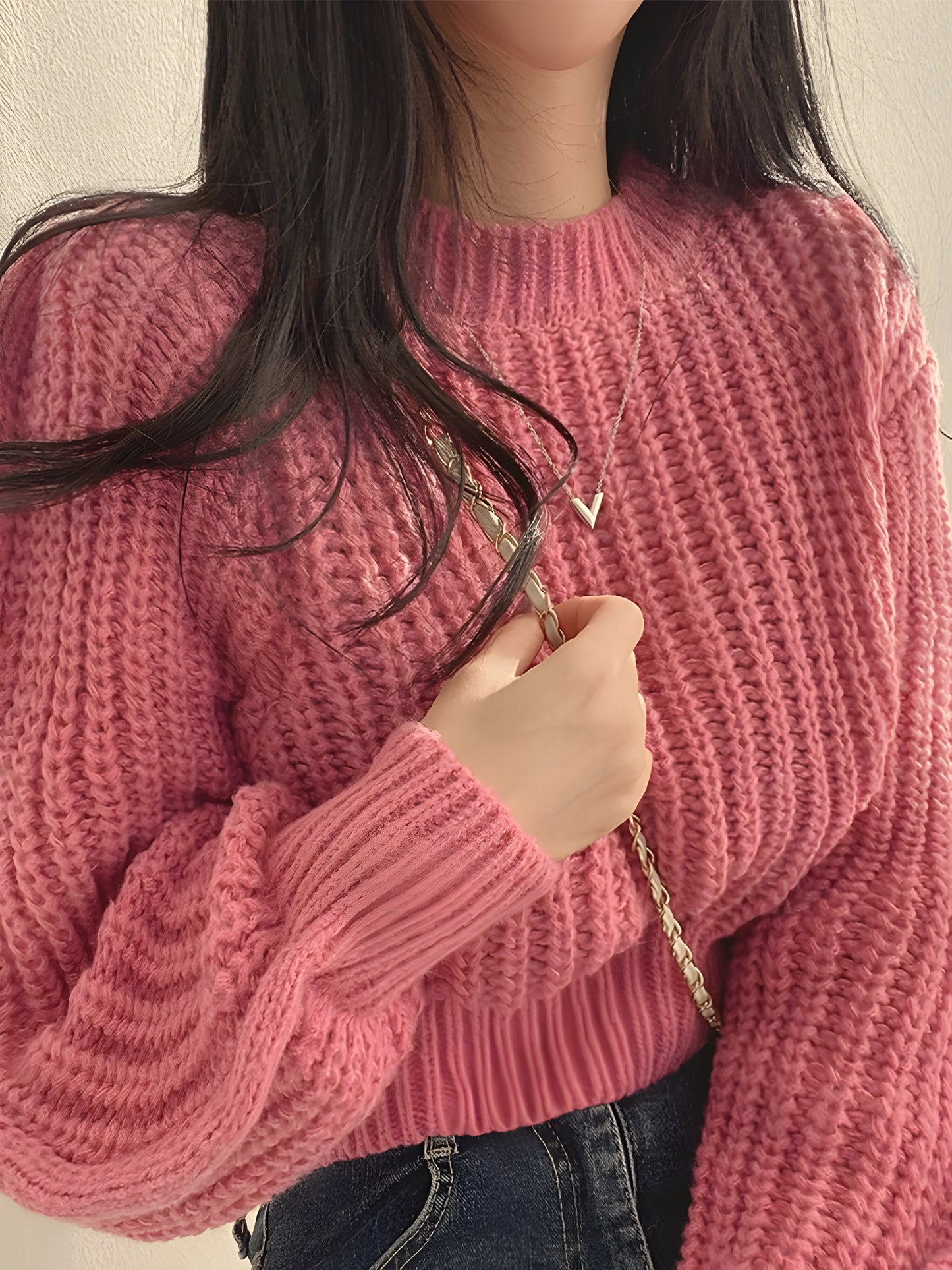 Soft Knit Cropped Sweater Top