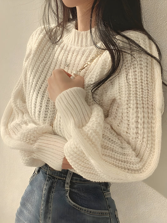 Soft Knit Cropped Sweater Top