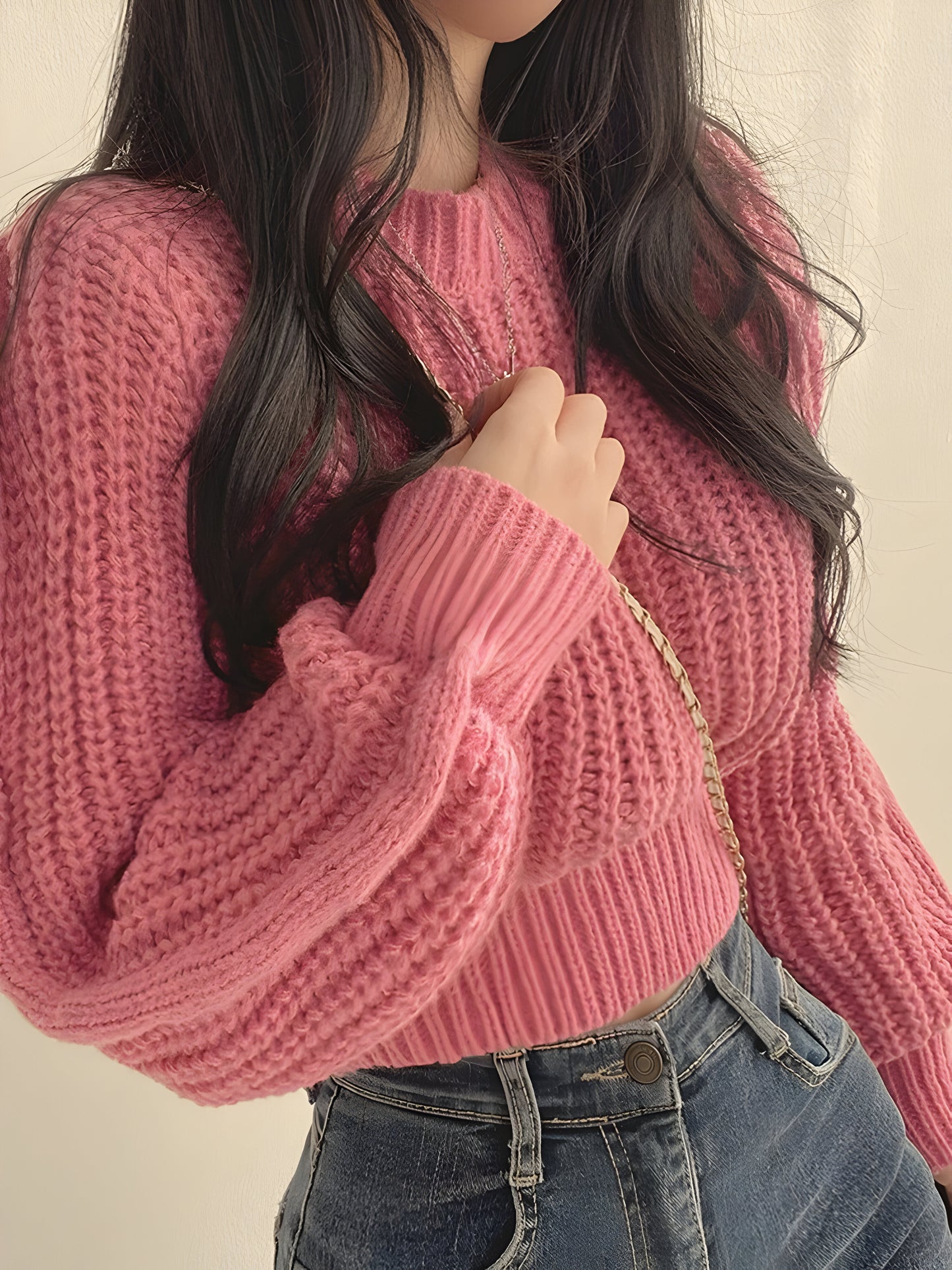 Soft Knit Cropped Sweater Top