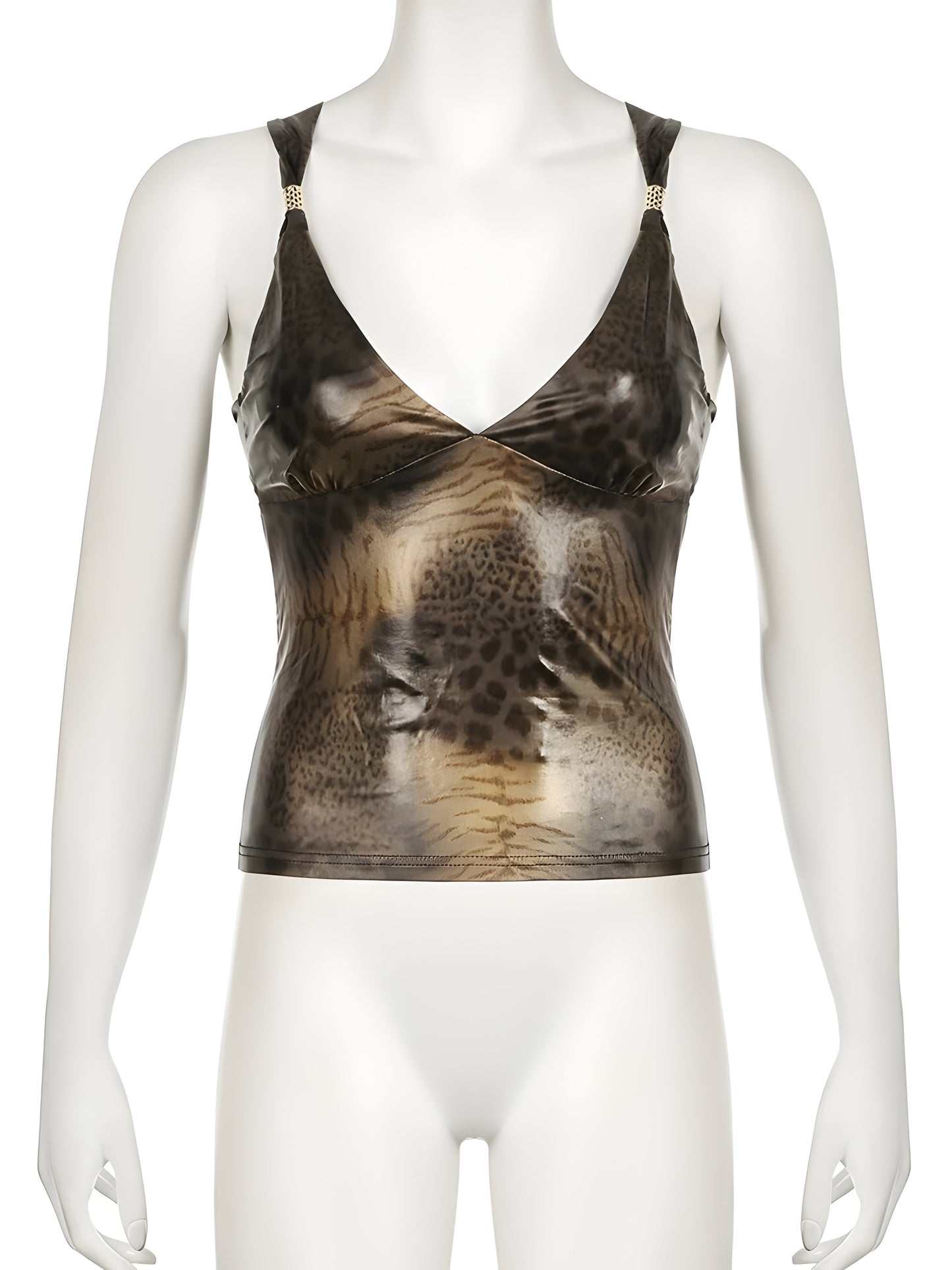 Leopard Print Cropped Top Slim Cami