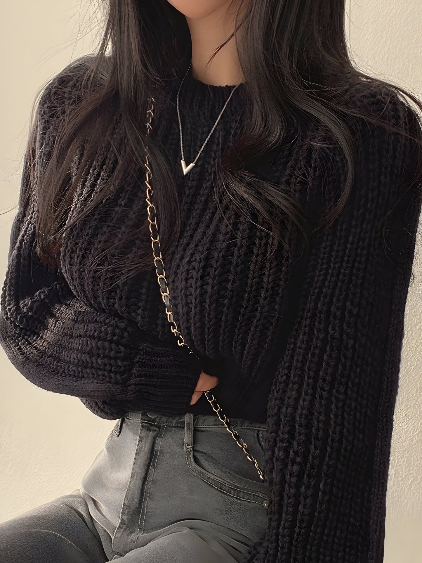 Soft Knit Cropped Sweater Top